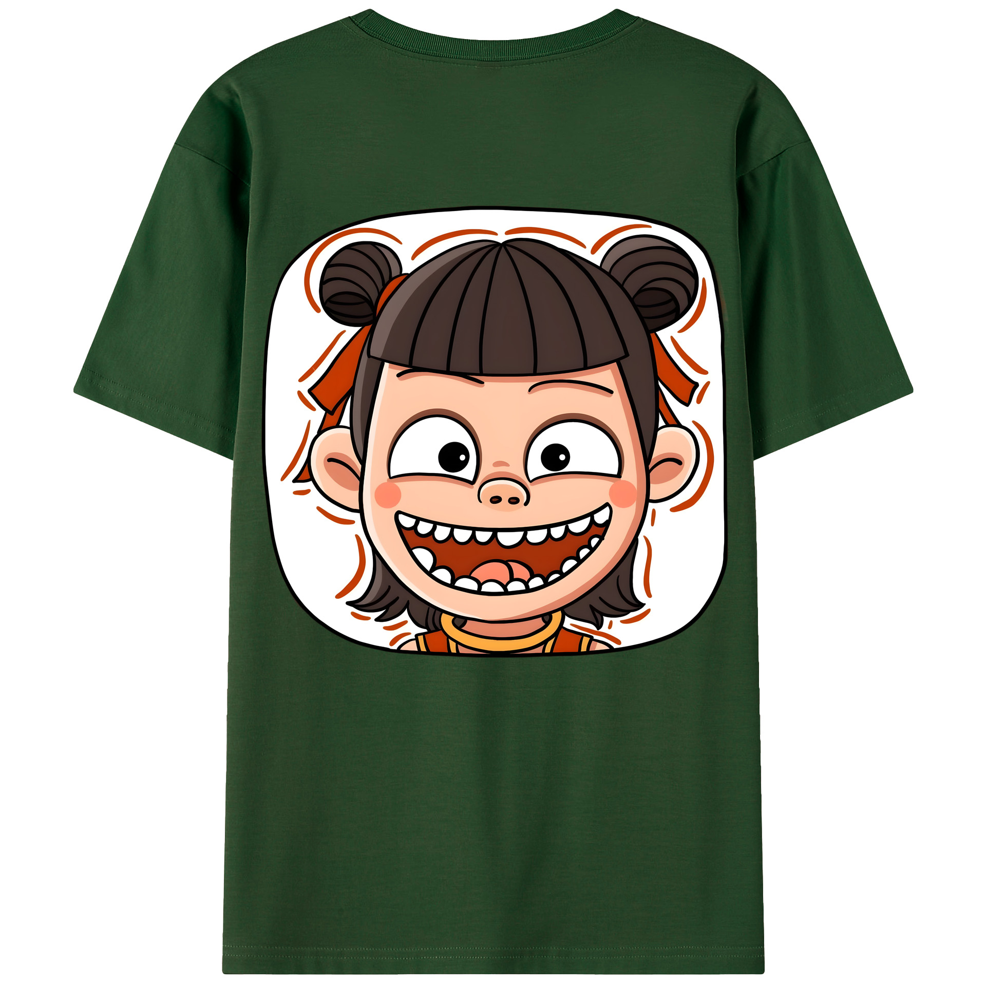 （画像用） Ne Zha 2 ナタ 魔童の大暴れ 綿100％半袖Tシャツ（背面プリント）